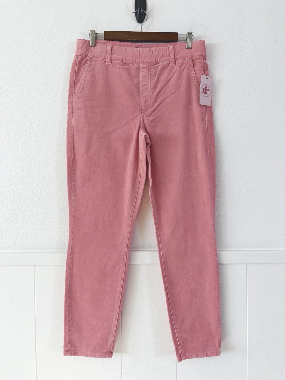 JUICY by Juicy Couture Light Peach Pink Corduroy Straight Leg Pants Size 12 NWT